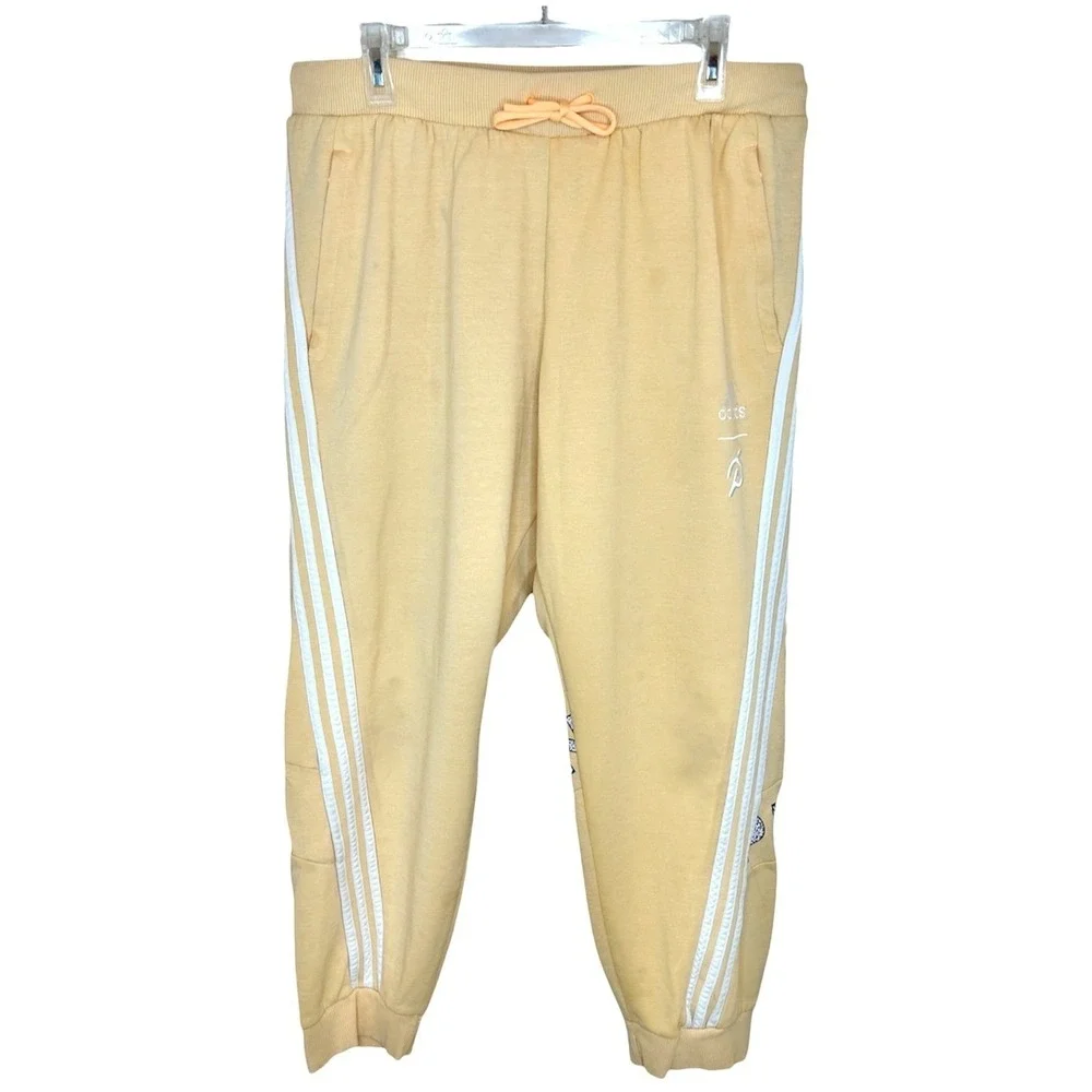 Adidas Peloton Joggers Mens XL Acid Orange Peach Unisex Womens Sweatpants Collab